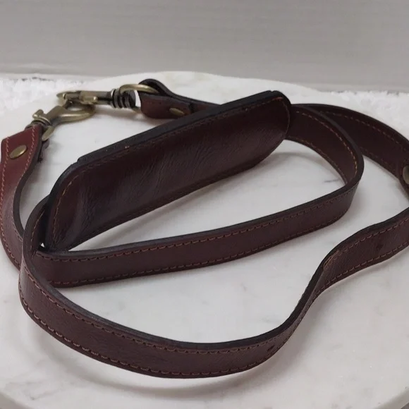 Brown Leather Shoulder Strap Adjustable 40 1/2"-46" L x 1" W #135-44 - Picture 3 of 16